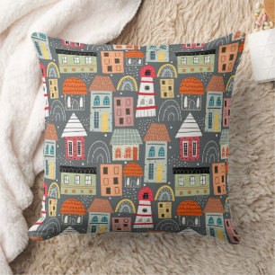 Colourful Scandinavian Patterns Home  Throw Pillow