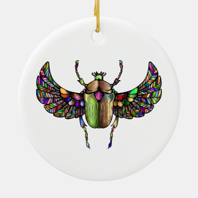 Colourful scarab ceramic ornament (Back)