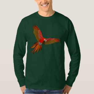 Colourful Scarlet macaw fly art T-Shirt