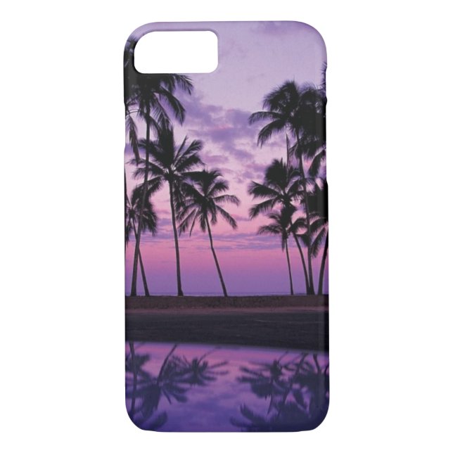 Colourful Scene of Palm Trees at Sunset Case-Mate iPhone Case (Back)