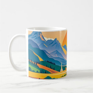 Colourful Scenic travel adventures on winding road Coffee Mug
