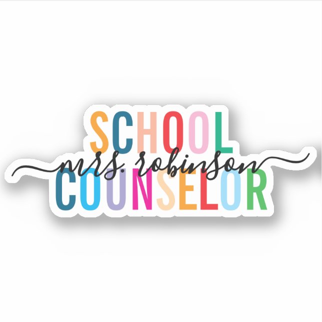 Colourful School Counsellor Personalized Script Na (Front)