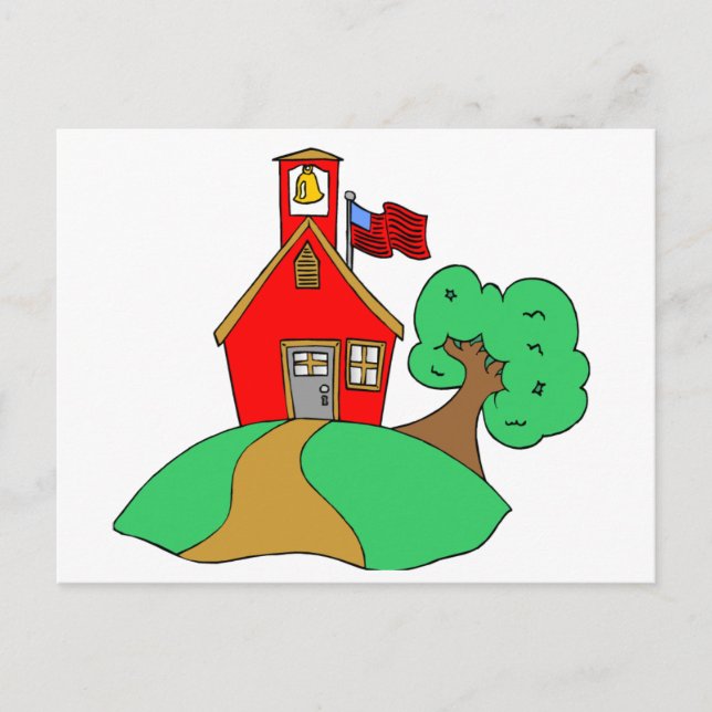 Colourful School Drawing Postcard (Front)