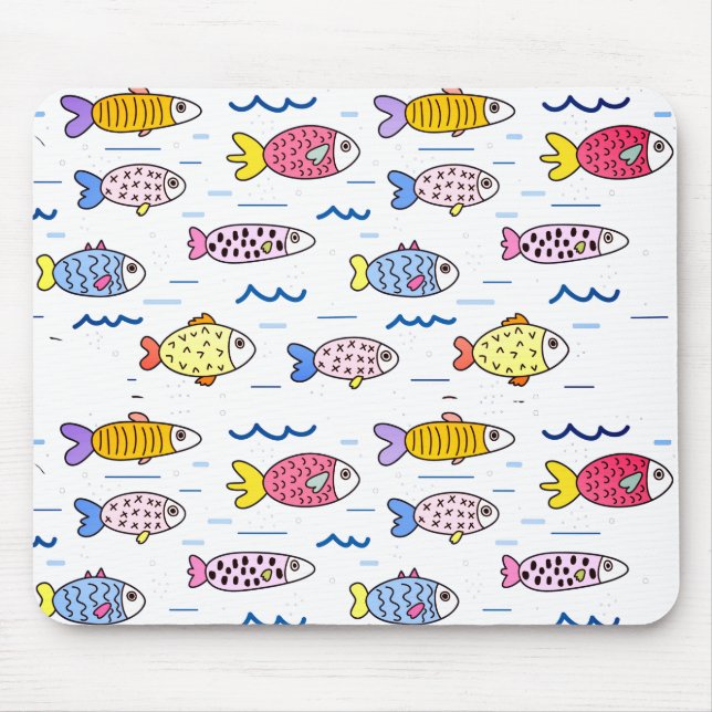 Colourful School of Fish Mouse Pad (Front)