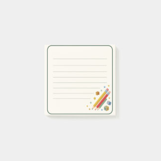 colourful school pencils post-it notes