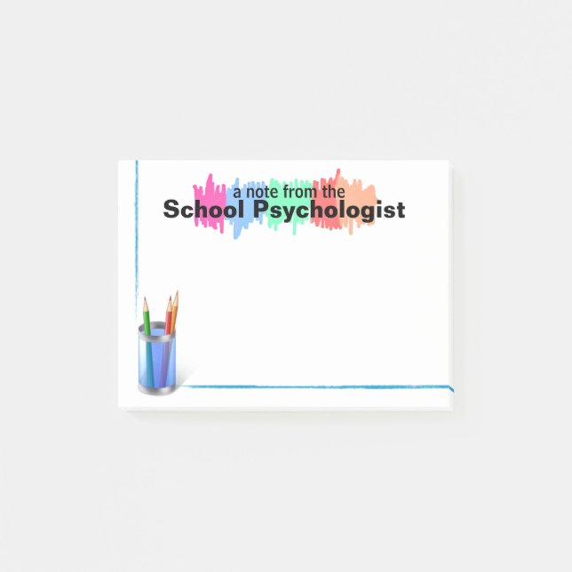 Colourful School Psychologist Sticky Notes (Front)