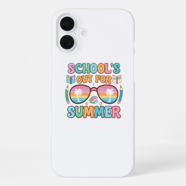 Colourful “School’s Out” Sunset Design iPhone Case (Back)