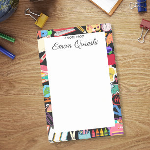 Colourful School Supplies Personalized Teacher Post-it Notes
