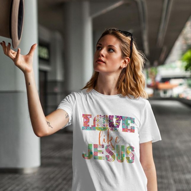 Colourful Script Love like Jesus  T-Shirt (Creator Uploaded)