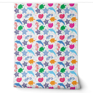 Colourful Sea Animals Illustration Pattern Wall