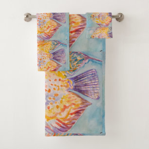 Colourful Sea Fish Ocean Beach Sea Shower Bath Towel Set