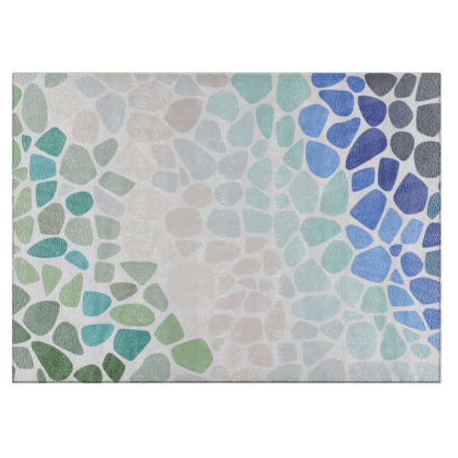 Colourful Sea Glass Cutting Board (Front)