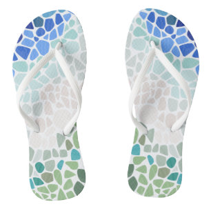 Colourful Sea Glass Flip Flops