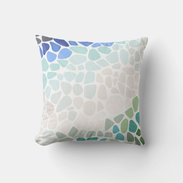 Colourful Sea Glass  Throw Pillow (Front)