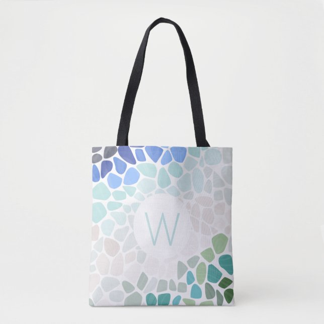 Colourful Sea Glass Tote Bag (Front)