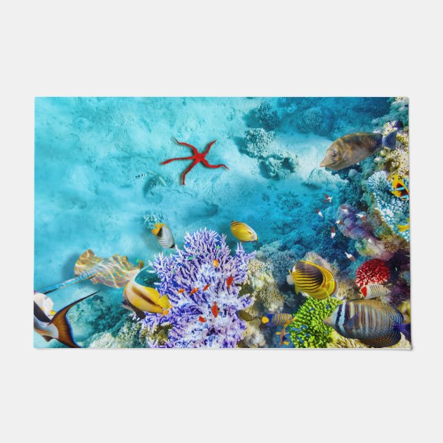 Colourful Sea Life Doormat | Ocean Marine Doormat (Front)