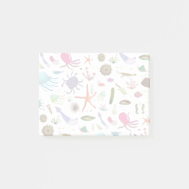 Colourful Sea Life Post-it Notes (Front)