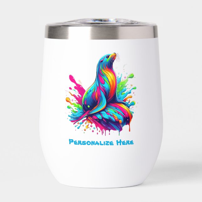 Colourful Sea Lion Splash- (Front)