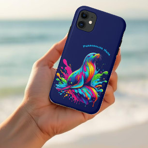 Colourful Sea Lion Splash iPhone 11 Case