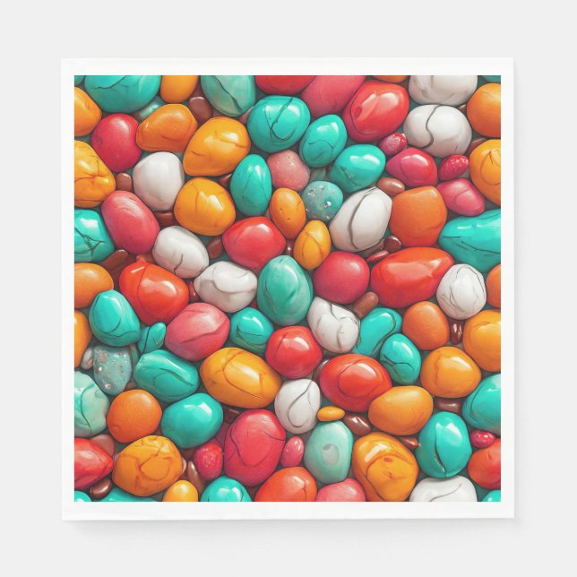 Colourful Sea pebbles Napkin (Front)
