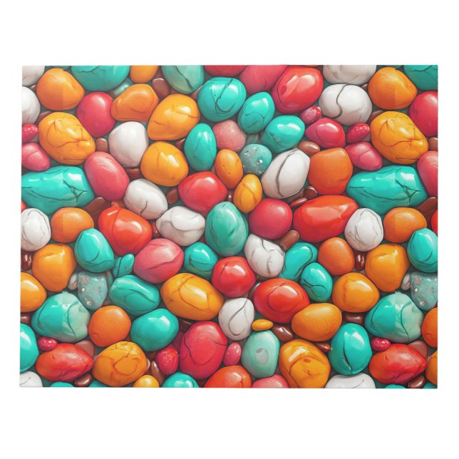 Colourful Sea pebbles Notepad (Front)
