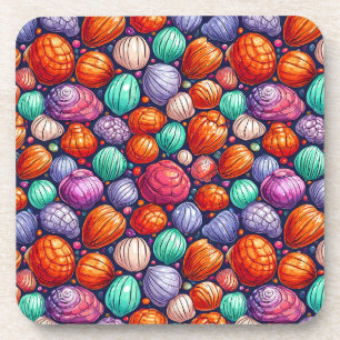 Colourful sea shells coaster