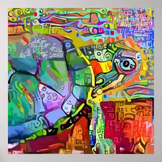 Colourful Sea turtle,aquatic-tortoise abstract art Poster
