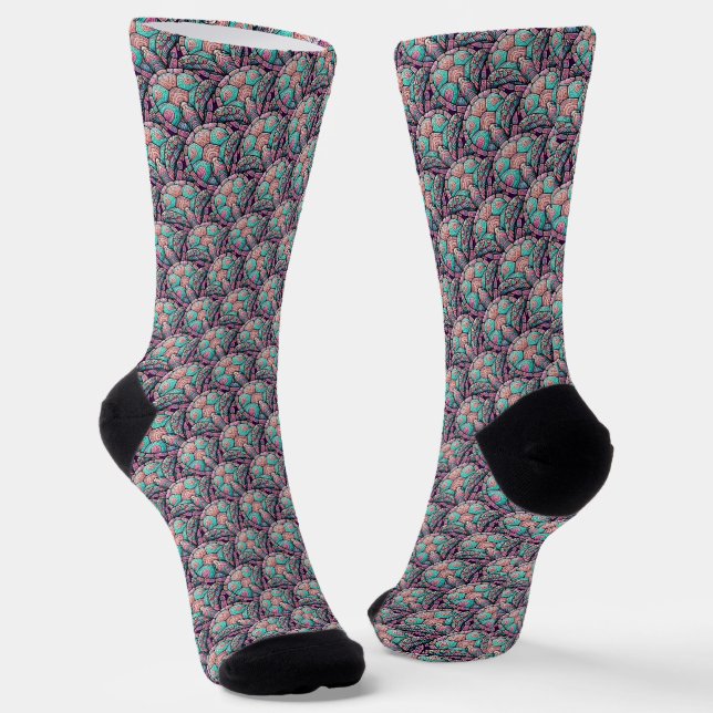 Colourful Sea Turtle Socks (Angled)