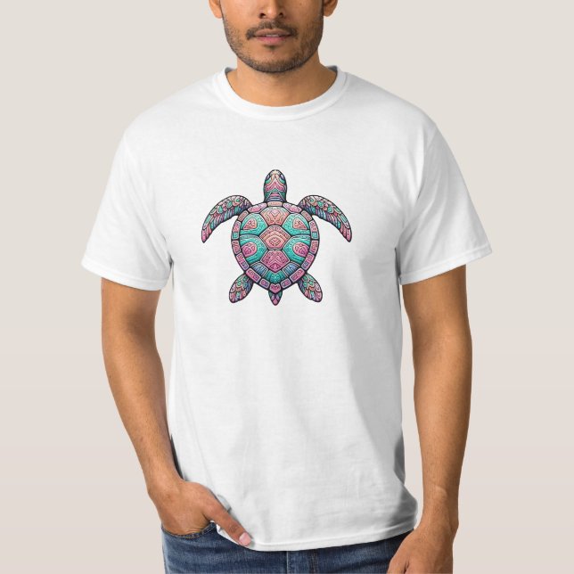 Colourful Sea Turtle T-Shirt (Front)