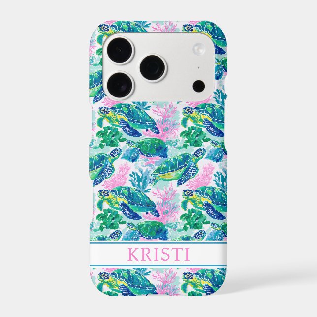 Colourful Sea Turtles Monogrammed (Back)