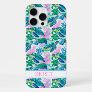Colourful Sea Turtles Monogrammed Case-Mate iPhon iPhone 16 Pro Max Case