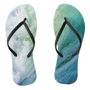 Colourful Sea Waves Flip Flops