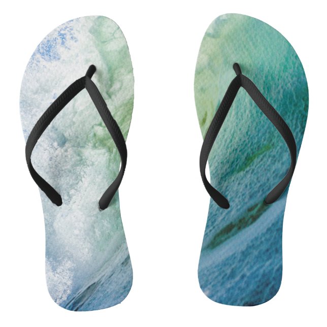 Colourful Sea Waves Flip Flops (Footbed)