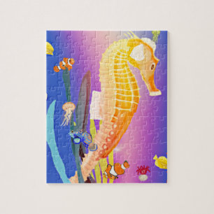 Colourful Seahorse and Tropical Fish Under water Jigsaw Puzzle