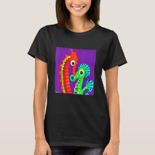 Colourful Seahorse For Men Women Sea Creatures T-Shirt