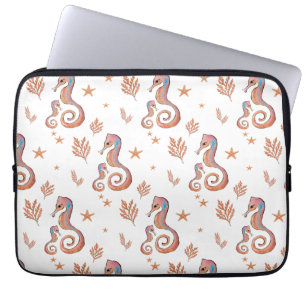 Colourful Seahorse Ocean Pattern Laptop Sleeve