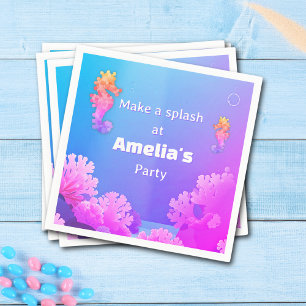 Colourful Seahorse Party  Napkin