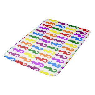 Colourful Seahorses Bath Mat