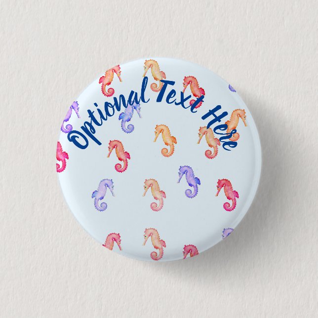 Colourful Seahorses Pattern  1 Inch Round Button (Front)