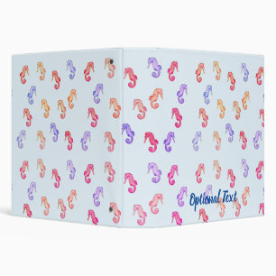 Colourful Seahorses Pattern Binder