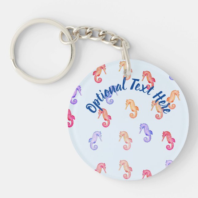 Colourful Seahorses Pattern   Keychain (Front)