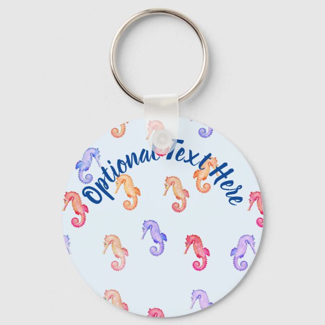 Colourful Seahorses Pattern   Keychain (Front)
