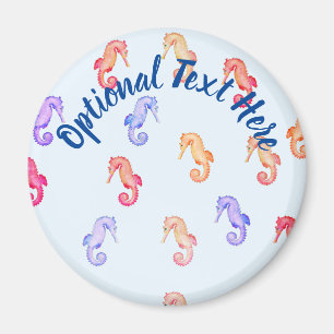 Colourful Seahorses Pattern Magnet