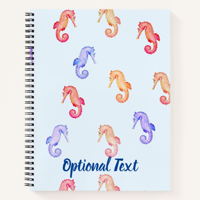 Colourful Seahorses Pattern  Notebook (Front)
