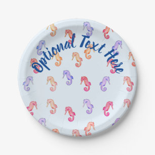 Colourful Seahorses Pattern   Paper Plate