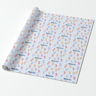 Colourful Seahorses Pattern  Wrapping Paper
