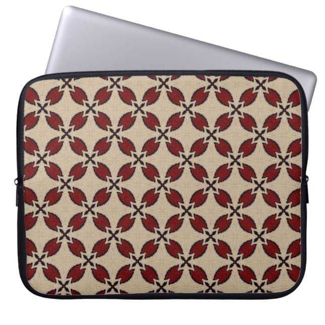 Colourful seamless geometric tile pattern abstract laptop sleeve (Front)