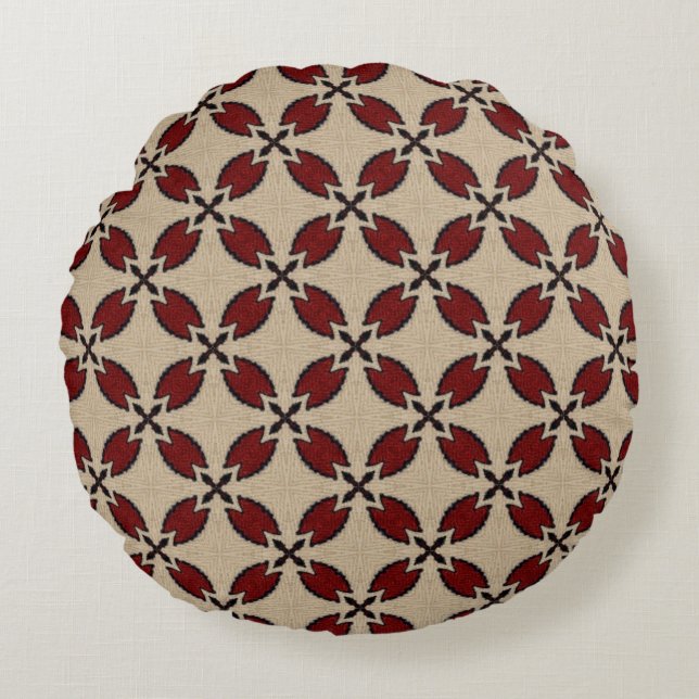 Colourful seamless geometric tile pattern abstract round pillow (Front)