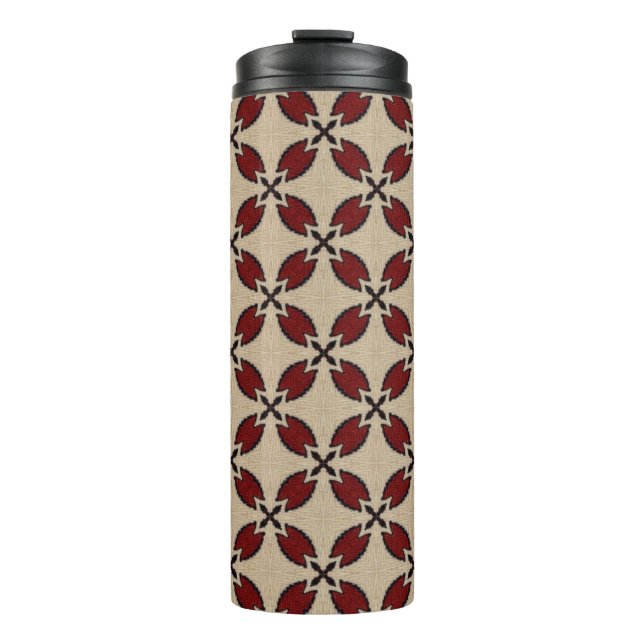 Colourful seamless geometric tile pattern abstract thermal tumbler (Front)