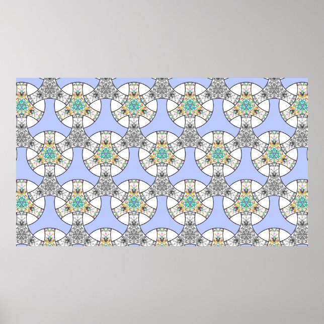 Colourful seamless mosaic interlacing stripes patt poster (Front)